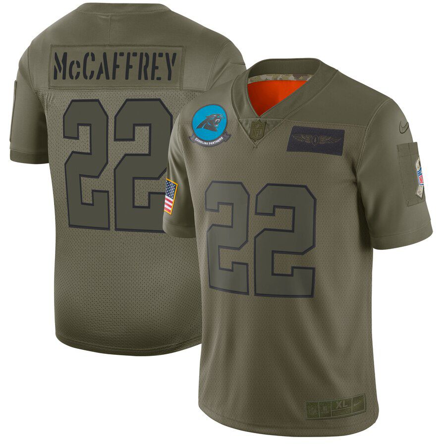 Men Carolina Panthers #22 Mccaffrey Green Nike Olive Salute To Service Limited NFL Jerseys->new york jets->NFL Jersey